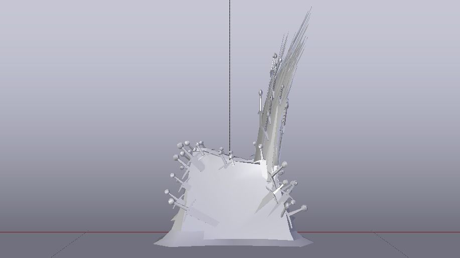The Throne from the Game of Thrones - Iron Throne Low-poly 3D model_22