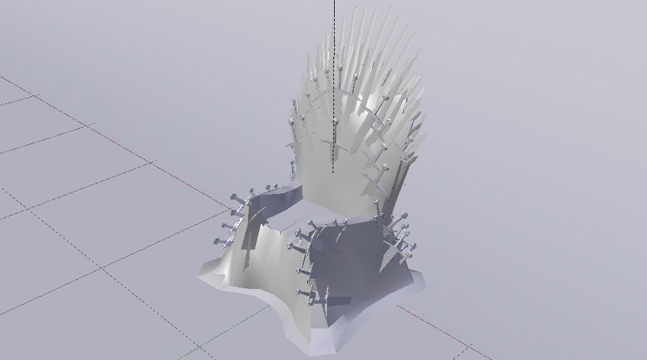 The Throne from the Game of Thrones - Iron Throne Low-poly 3D model_25