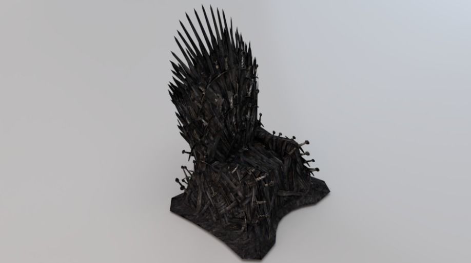 The Throne from the Game of Thrones - Iron Throne Low-poly 3D model_5