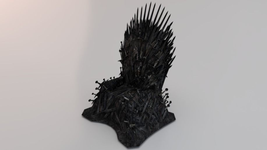 The Throne from the Game of Thrones - Iron Throne Low-poly 3D model_4
