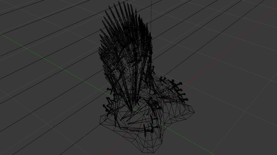 The Throne from the Game of Thrones - Iron Throne Low-poly 3D model_33