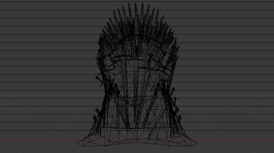 The Throne from the Game of Thrones - Iron Throne Low-poly 3D model_28