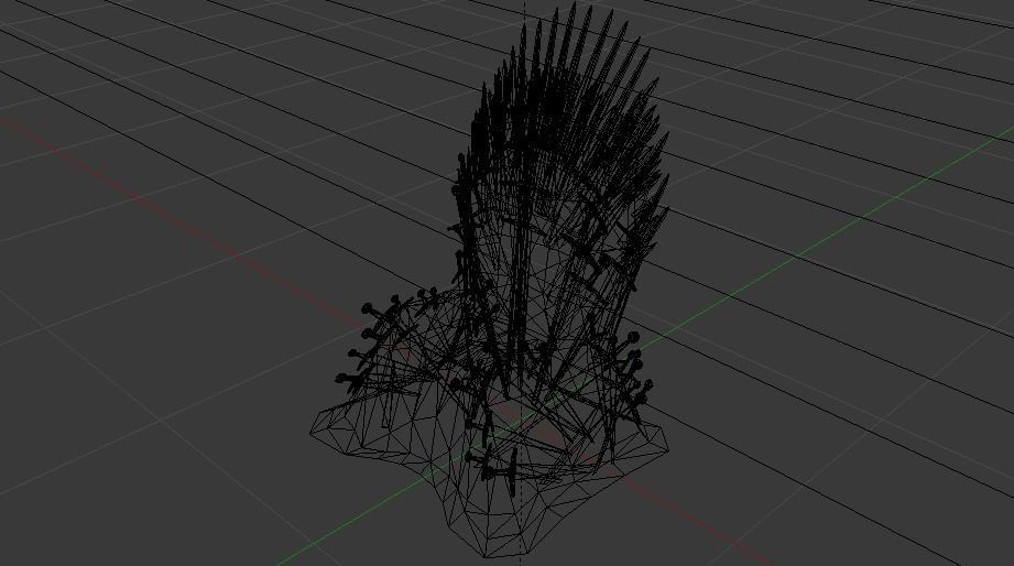 The Throne from the Game of Thrones - Iron Throne Low-poly 3D model_32