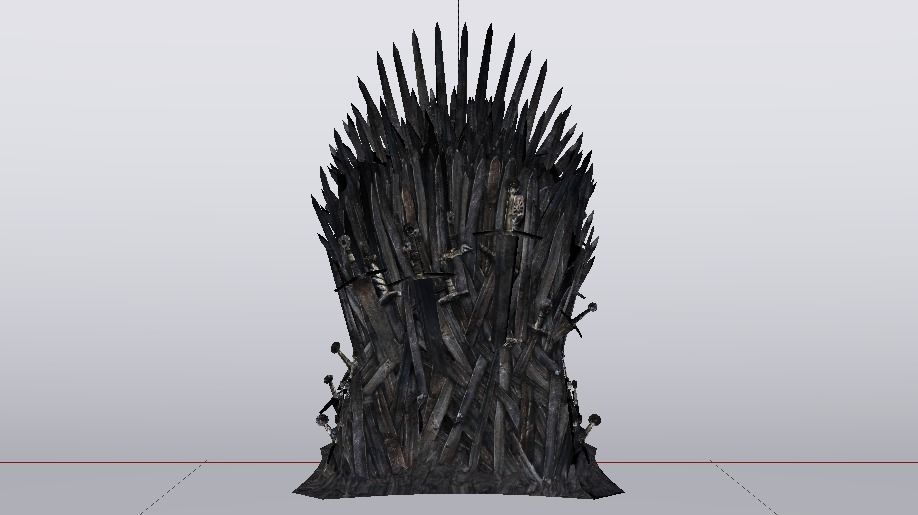 The Throne from the Game of Thrones - Iron Throne Low-poly 3D model_10
