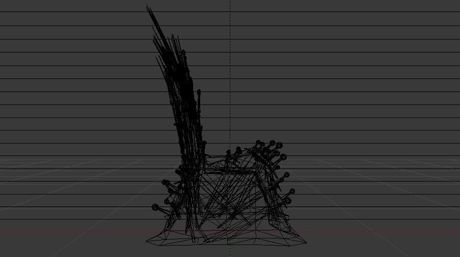 The Throne from the Game of Thrones - Iron Throne Low-poly 3D model_30