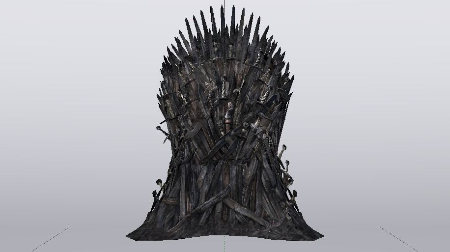 The Throne from the Game of Thrones - Iron Throne Low-poly 3D model_7