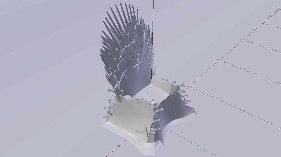 The Throne from the Game of Thrones - Iron Throne Low-poly 3D model_26