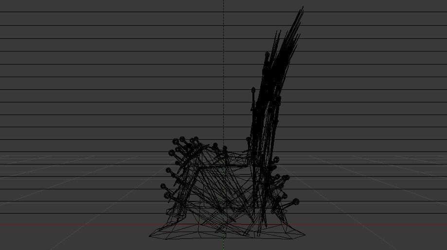 The Throne from the Game of Thrones - Iron Throne Low-poly 3D model_29