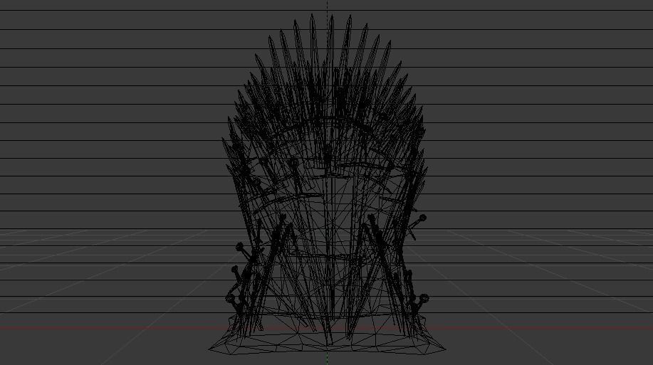 The Throne from the Game of Thrones - Iron Throne Low-poly 3D model_31