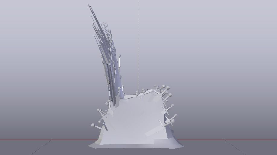 The Throne from the Game of Thrones - Iron Throne Low-poly 3D model_23
