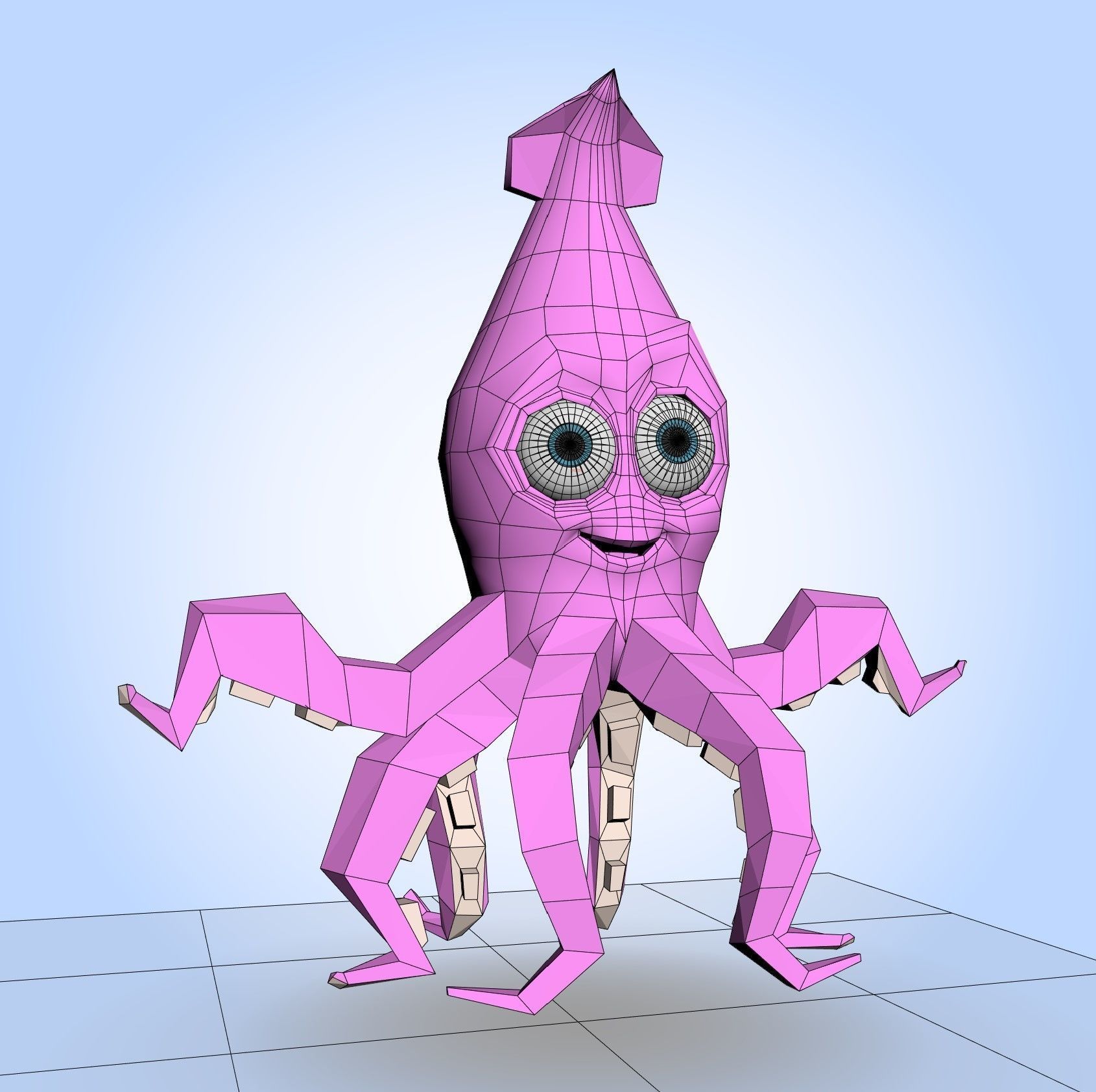 Purple Squid 3D model_6