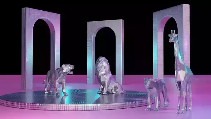 4 Disco animals figure 