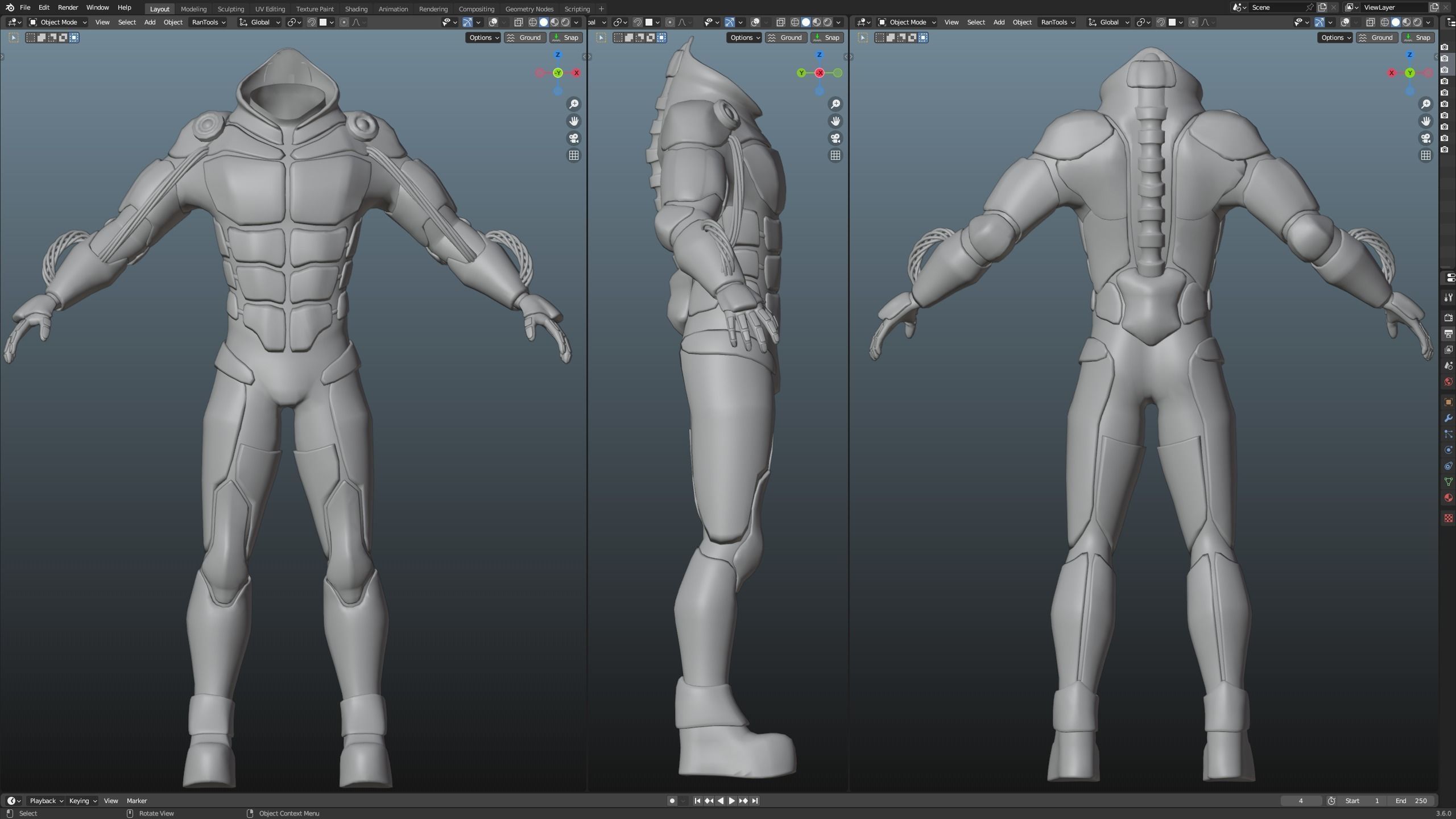  Sci Fi Body Armor Low-poly 3D model_4