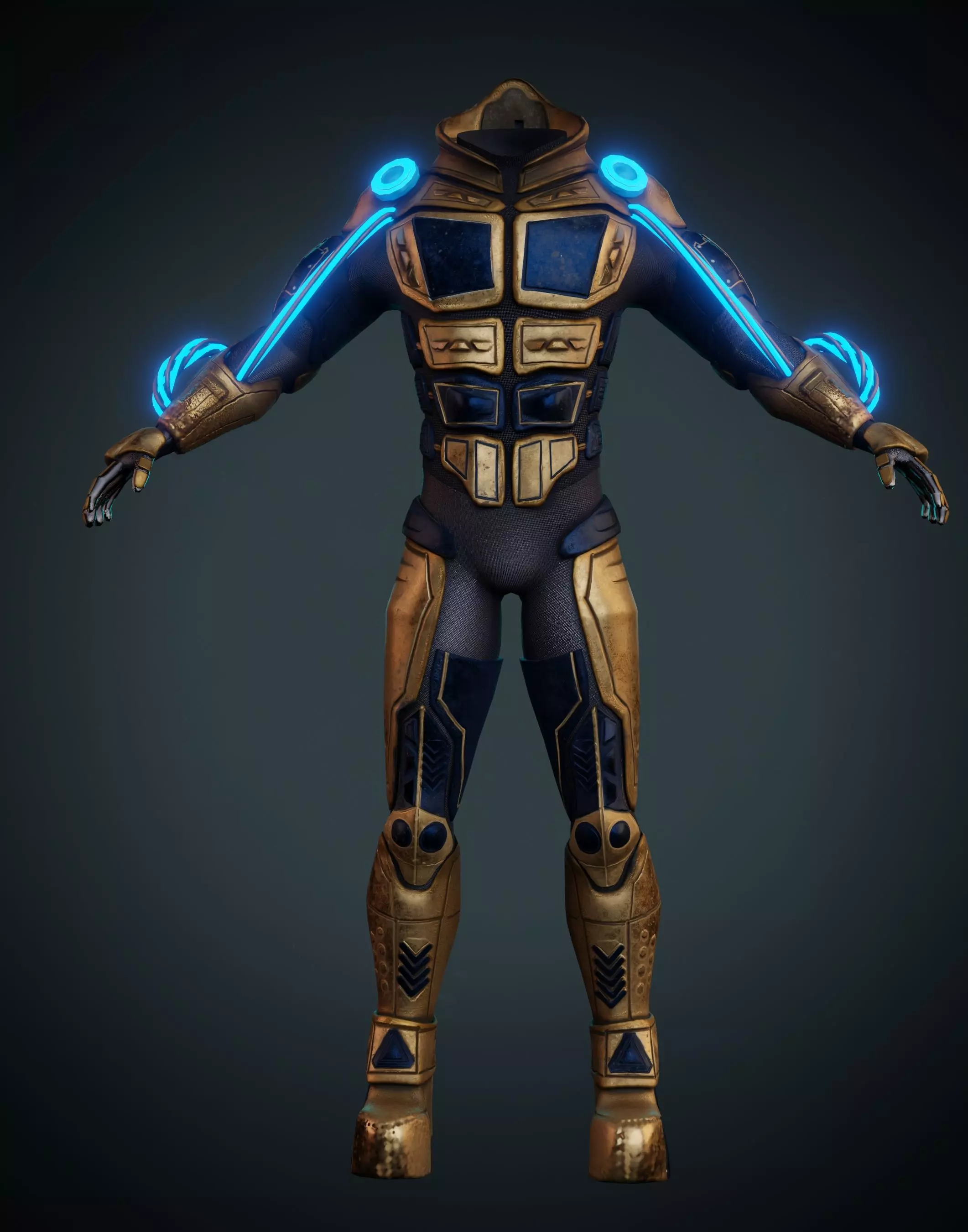  Sci Fi Body Armor Low-poly 3D model_0