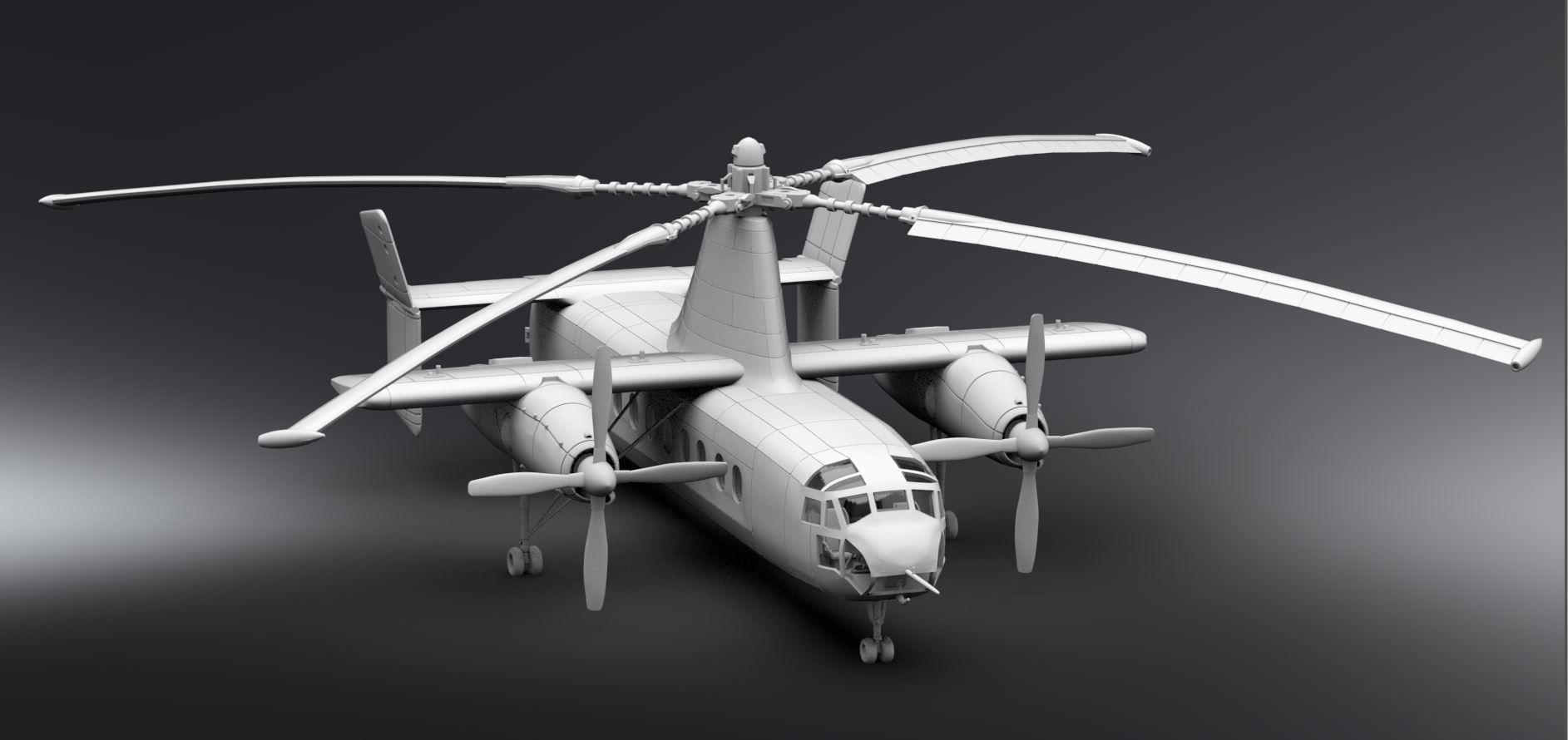 Fairey Rotodyne Scale model 3D print model_4