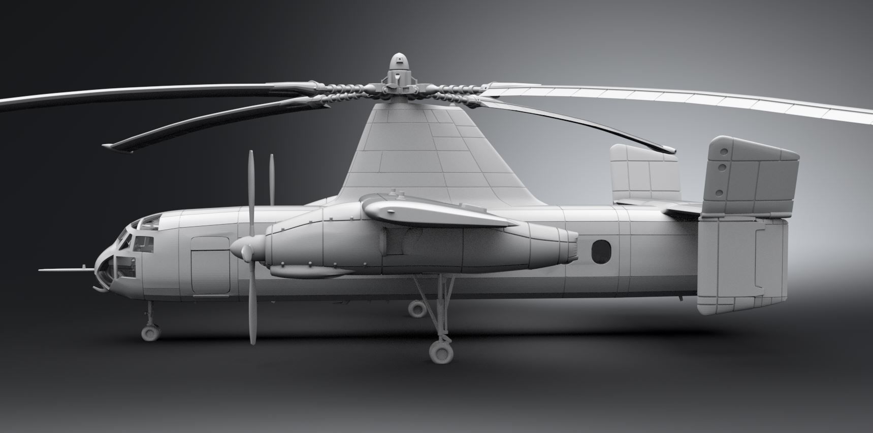 Fairey Rotodyne Scale model 3D print model_1