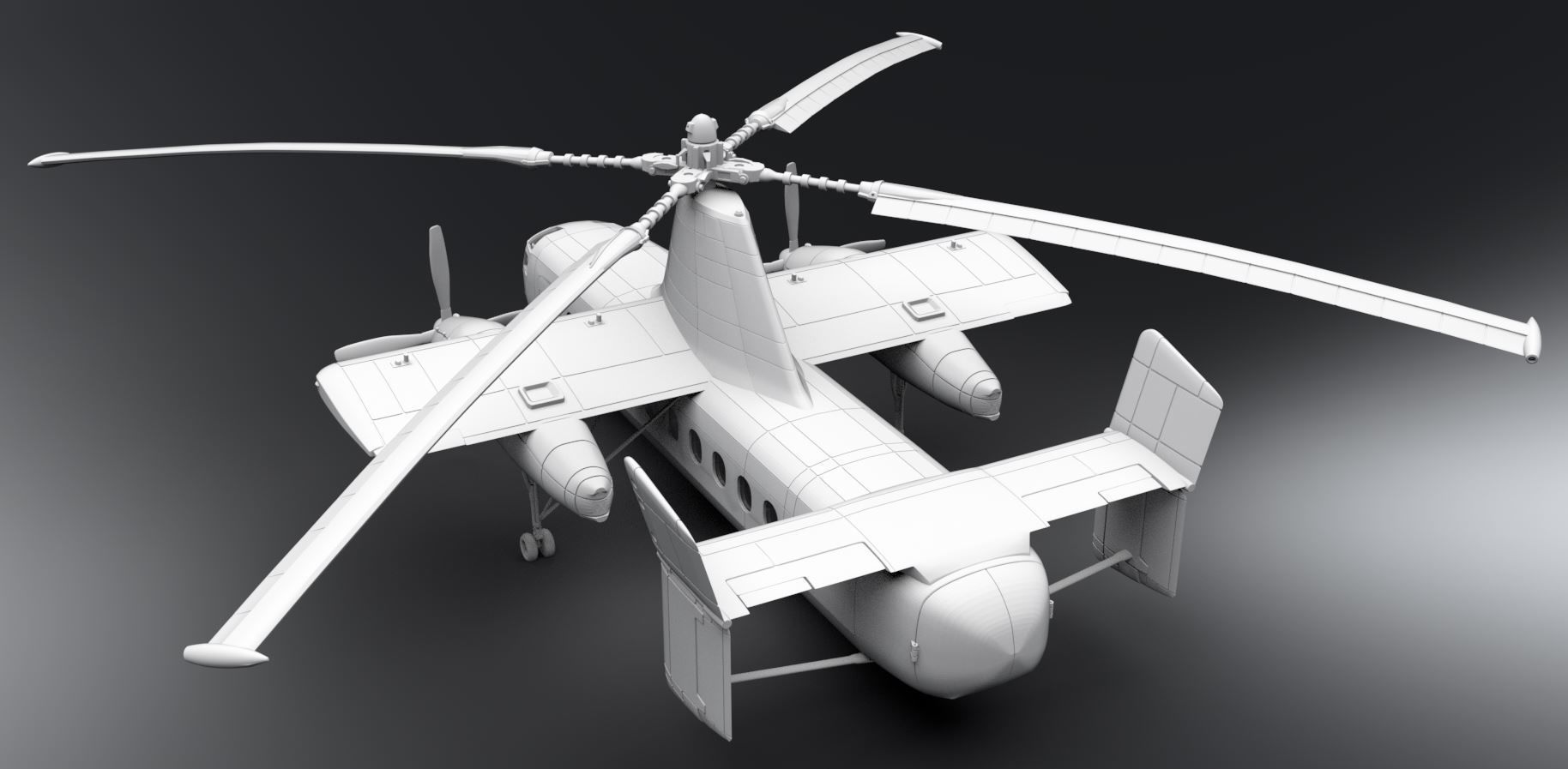 Fairey Rotodyne Scale model 3D print model_2