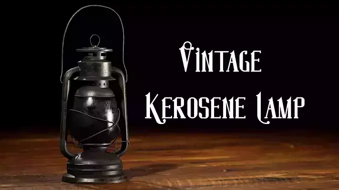 Vintage Kerosene Lamp Low-poly 3D model