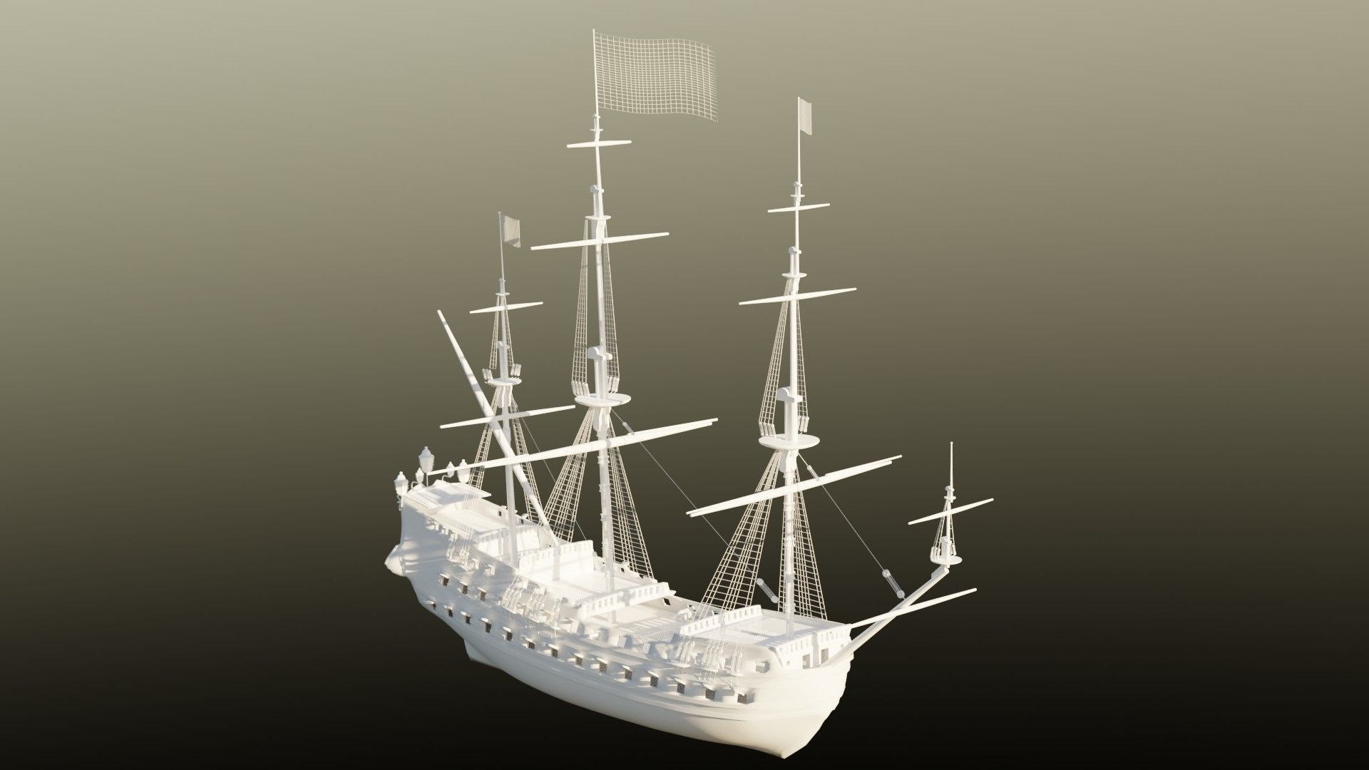 Pirate ship 3D model_2
