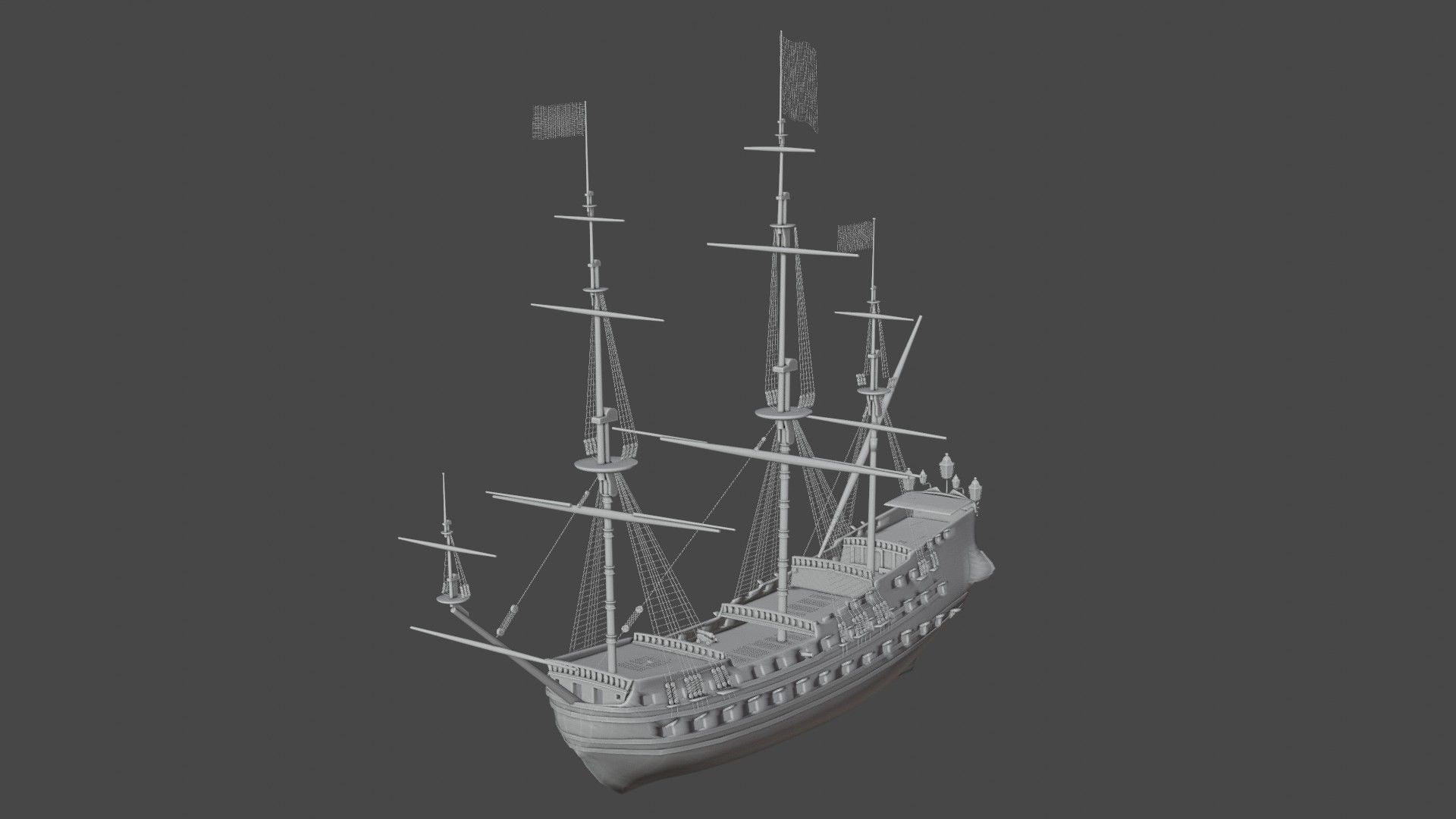 Pirate ship 3D model_1