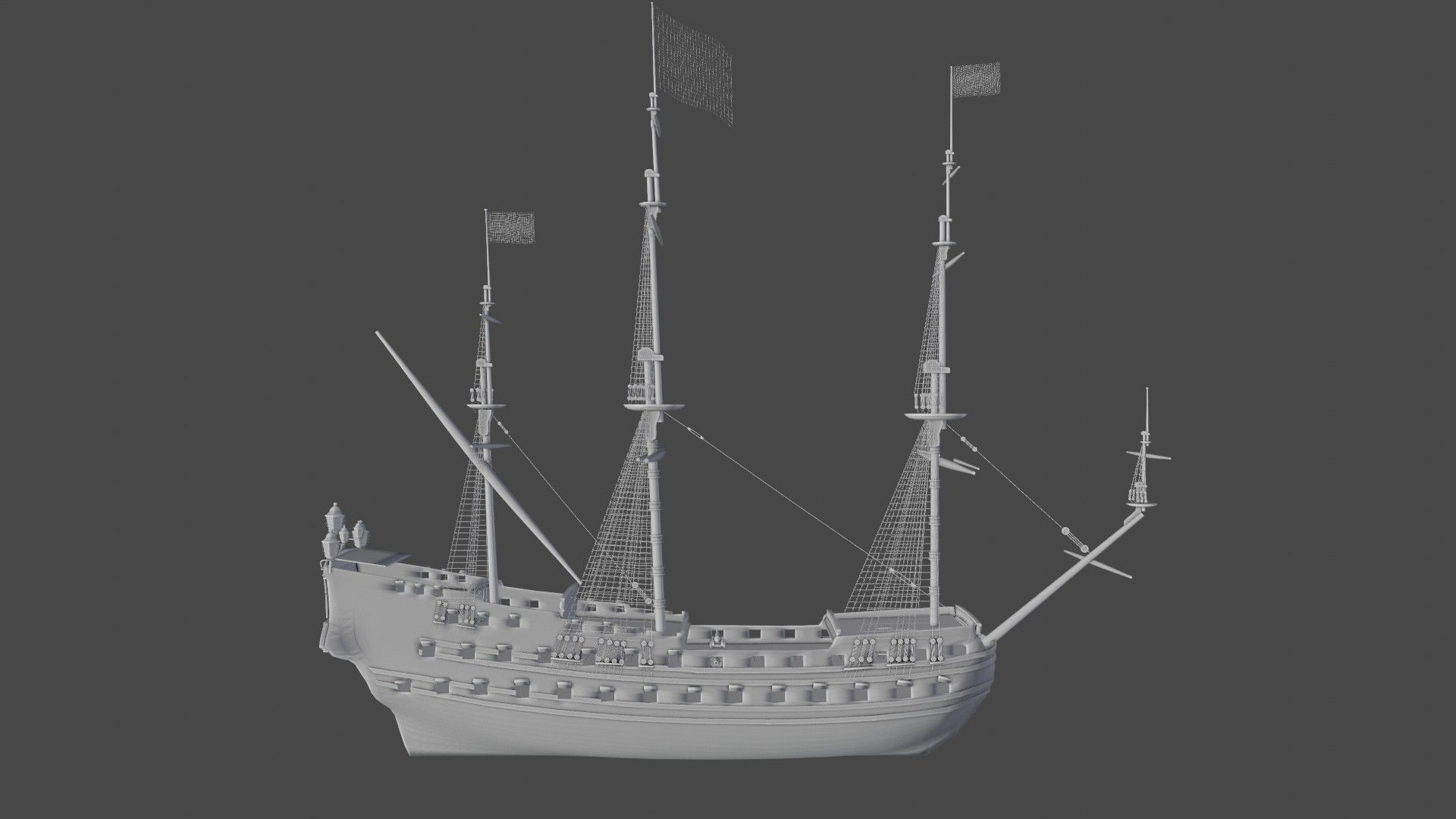Pirate ship 3D model_6