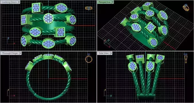 fashion rope ring screw ring silver gold