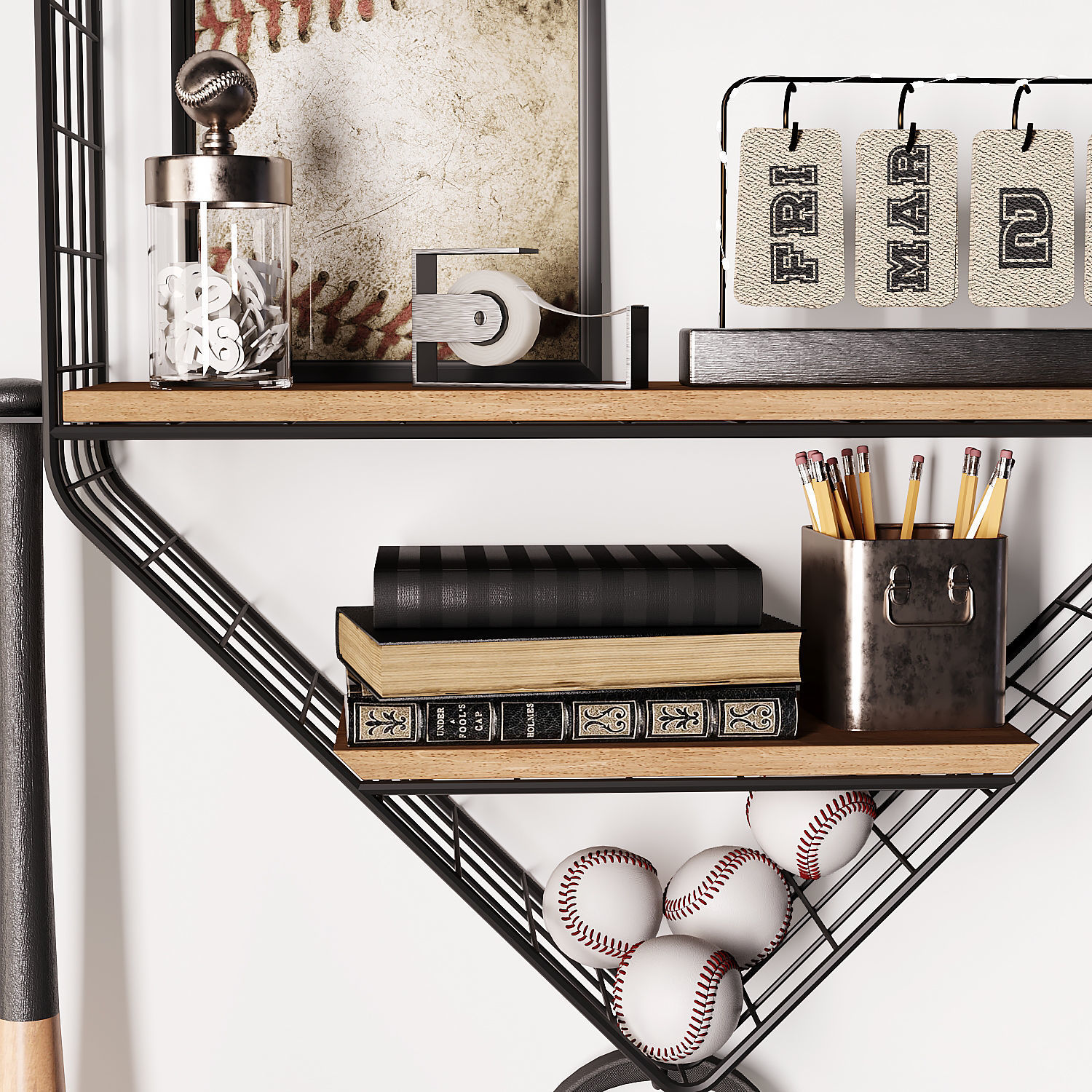 Pottery Barn Baseball Beanbag Toss Game and Decor for teenager 3D model_2