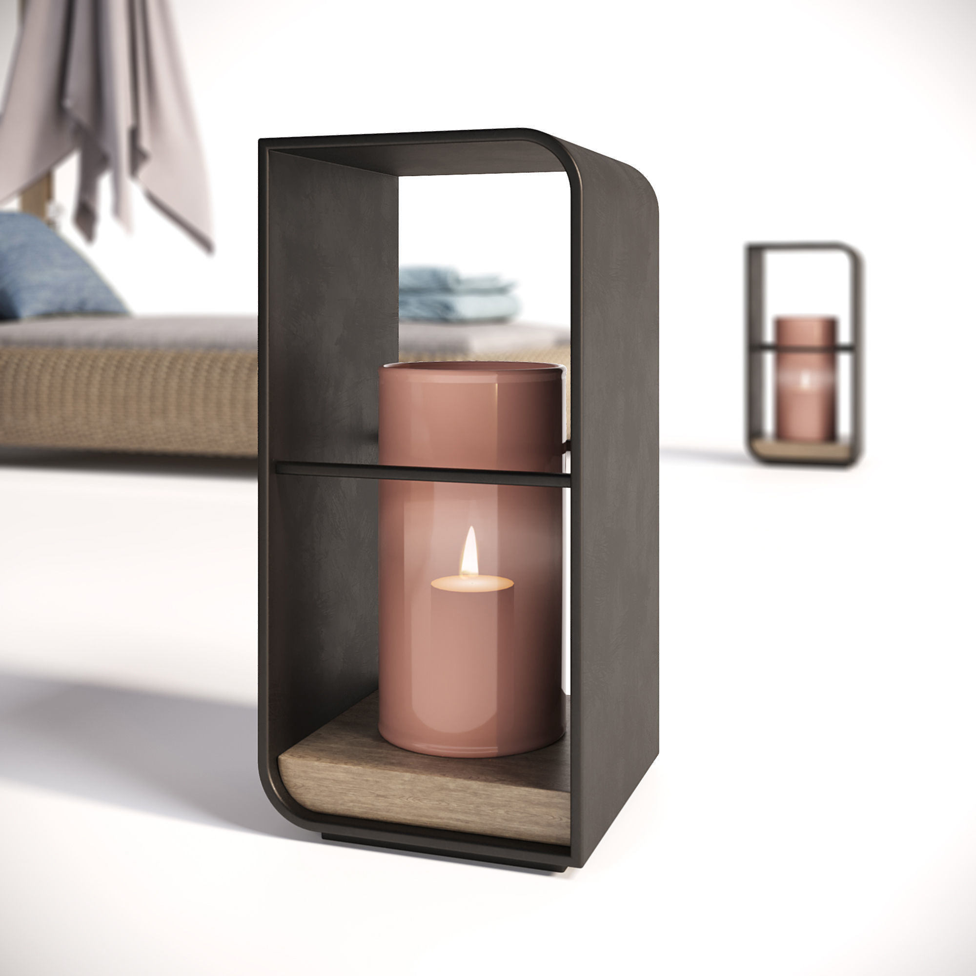 Lounger with Cantilever Umbrella 3D model_8