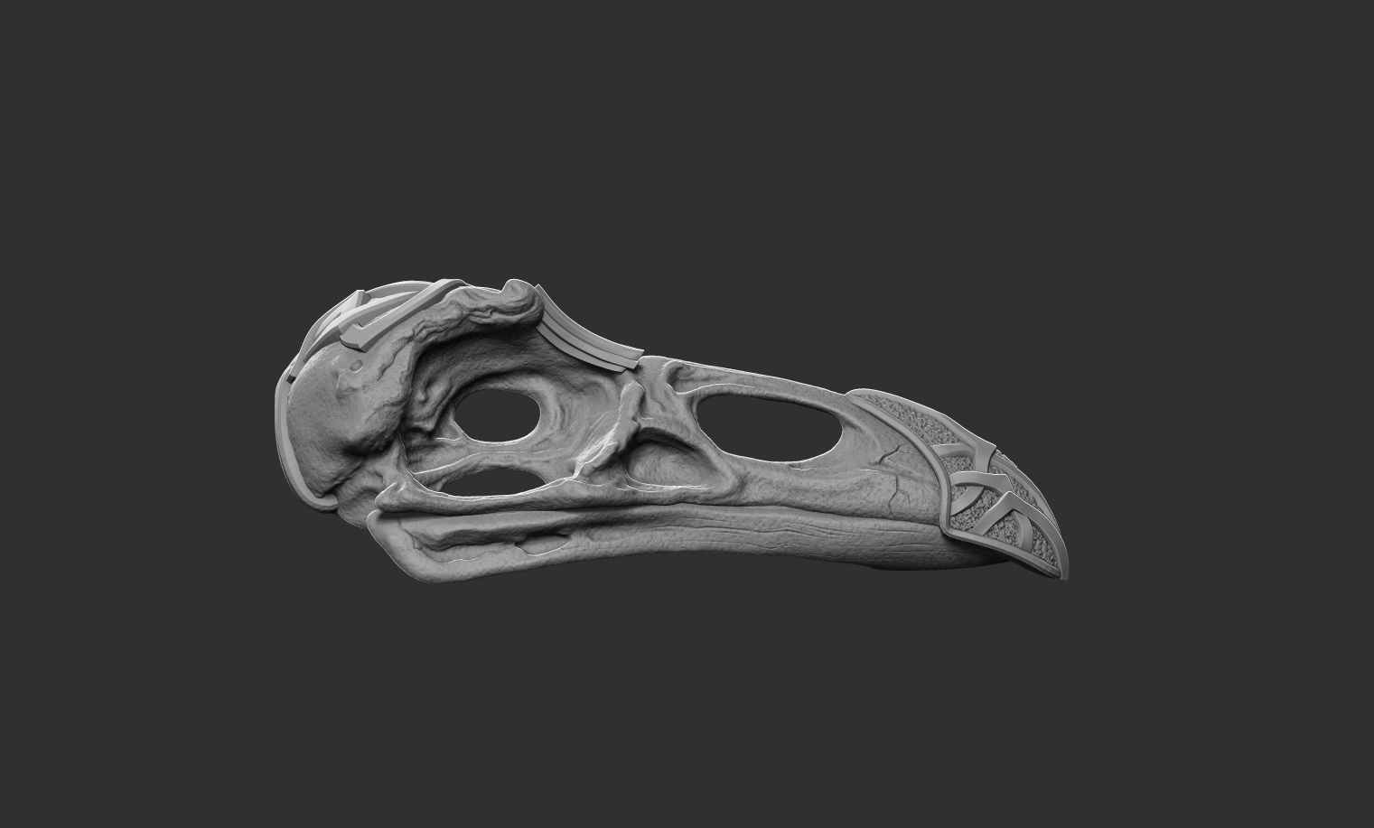 Stylized Raven Skull  3D print model_9