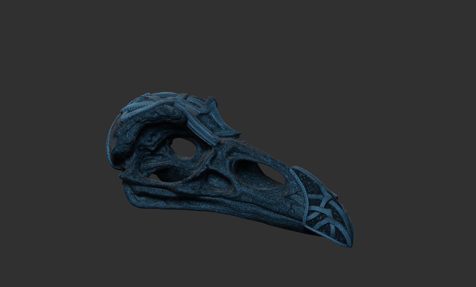 Stylized Raven Skull  3D print model_6