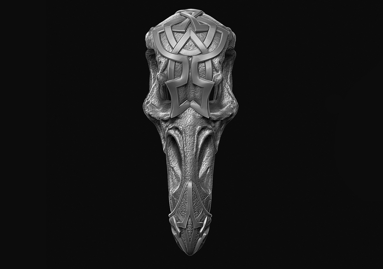 Stylized Raven Skull  3D print model_5