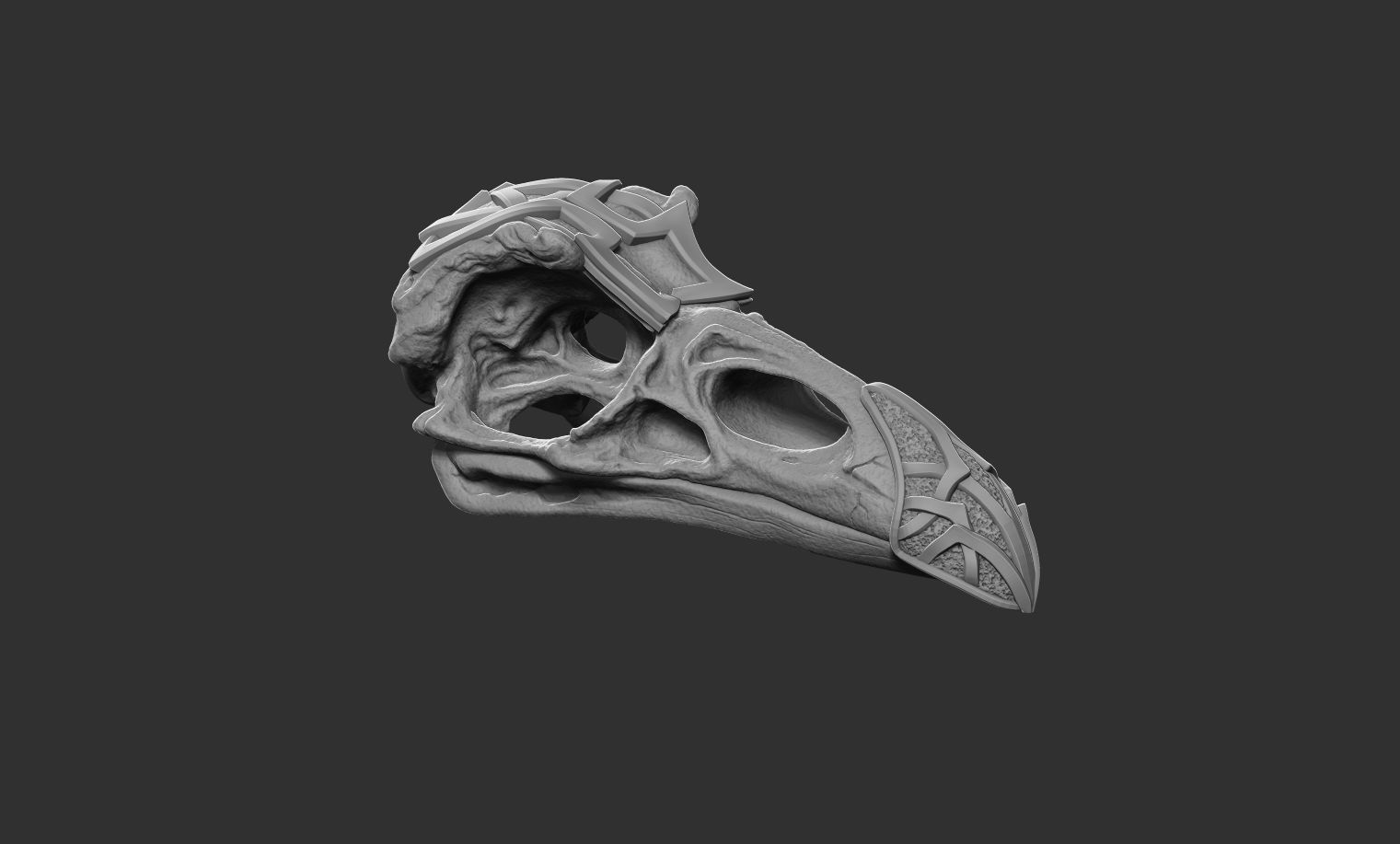 Stylized Raven Skull  3D print model_7