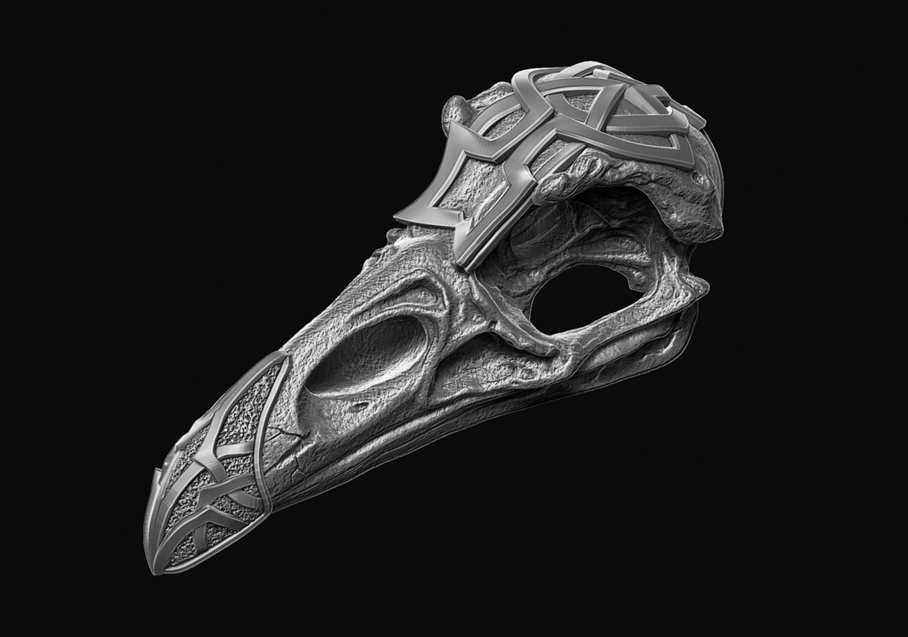 Stylized Raven Skull  3D print model_3