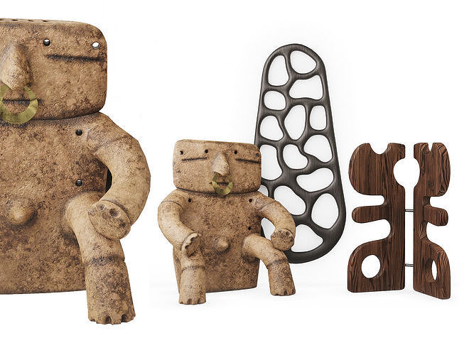 Decorative set in ethnic style 3D model