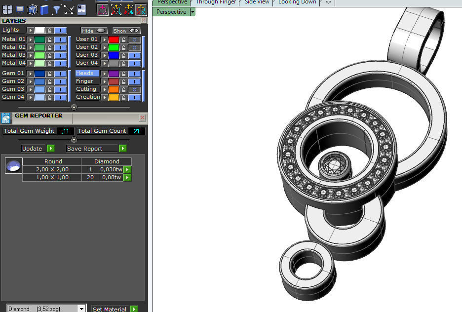 Pendant like Chopard Happy Bubbles 3D print model 3D print model_3