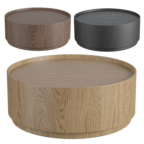 Round Coffee Table Made of Oak Veneer by Nono Furniture 3D model
