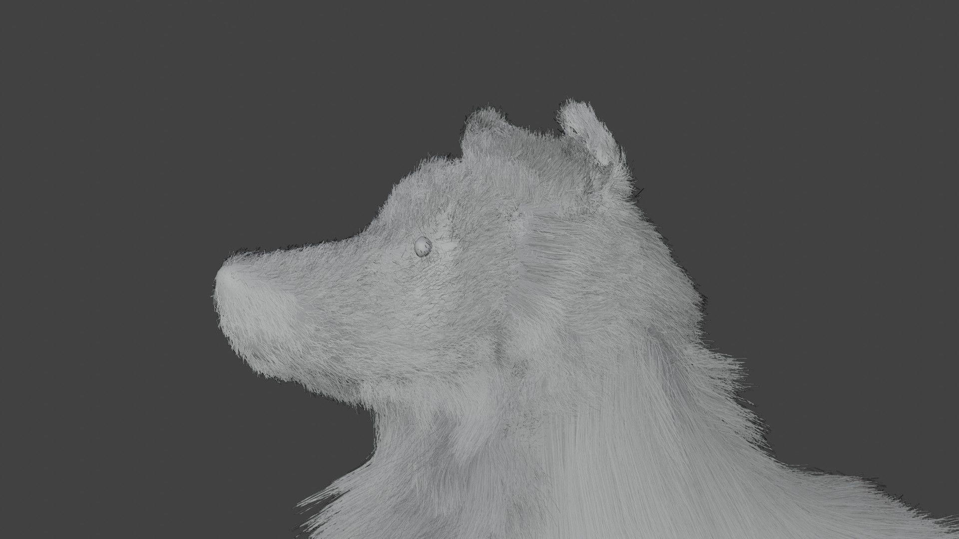 Dog furry Low-poly 3D model_6