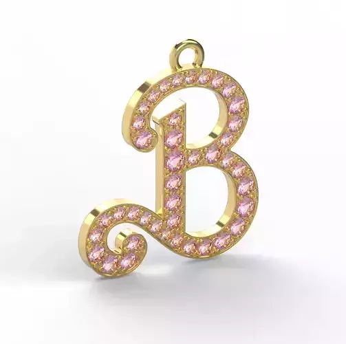 230721 Pendant Barbie B letter 3D print model