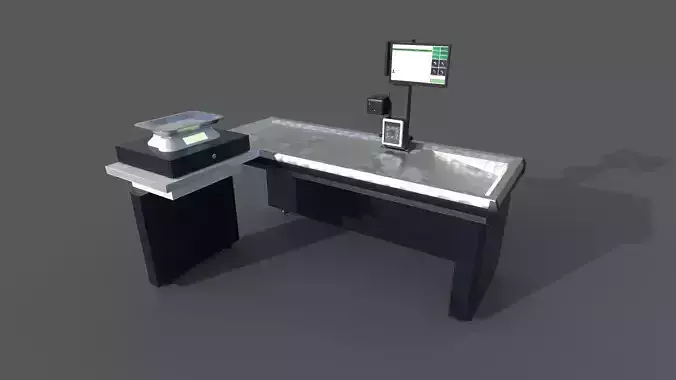 Shopping Cashier Cash Case Setup 3D Model 3D model