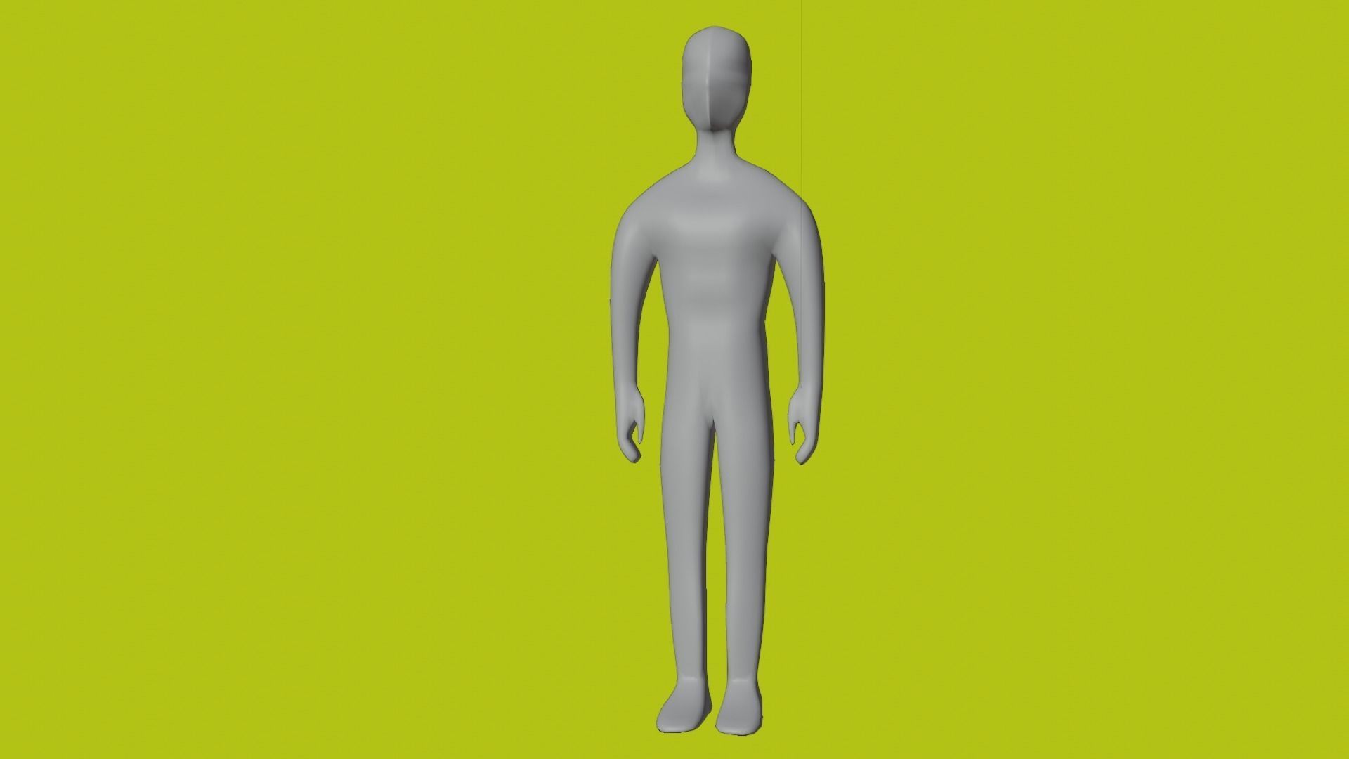 LowPoly Base Mesh-MALE Low-poly 3D model_9