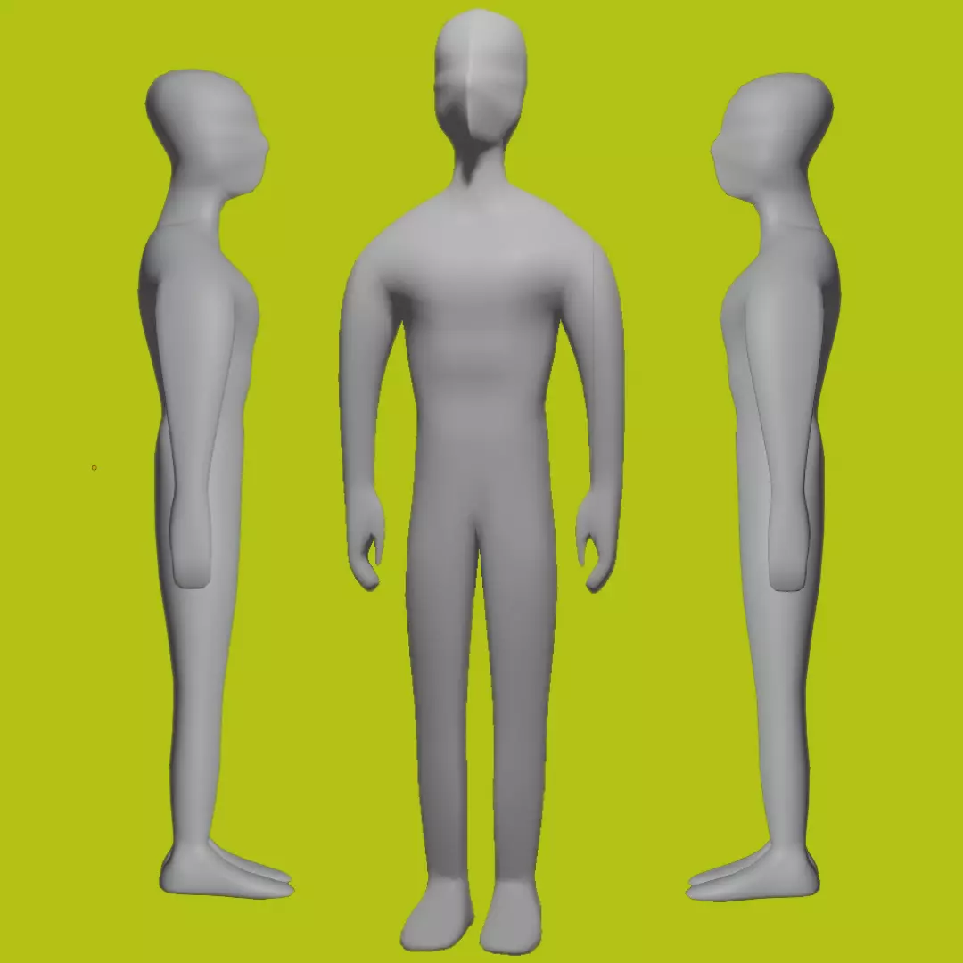 LowPoly Base Mesh-MALE Low-poly 3D model_0