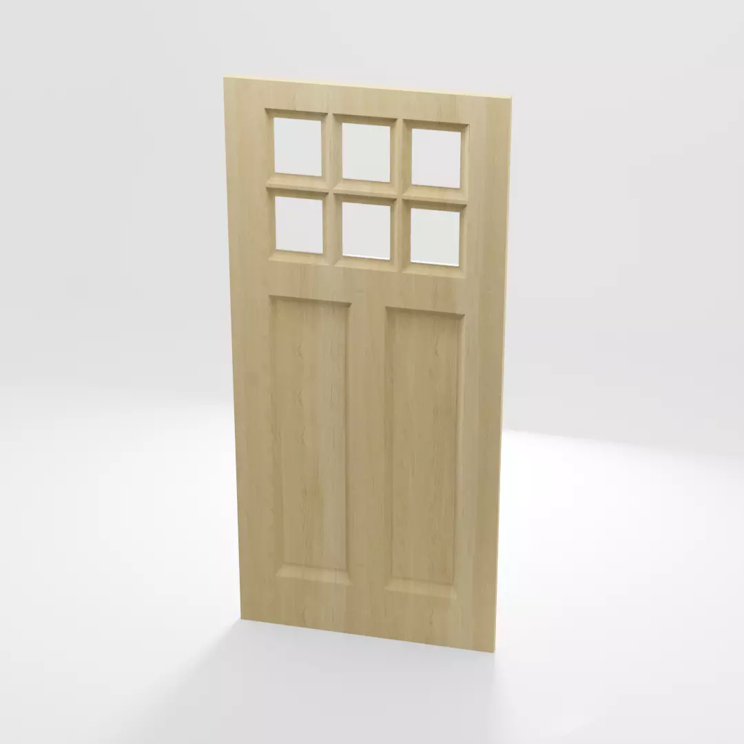 Wooden door Free 3D model_0