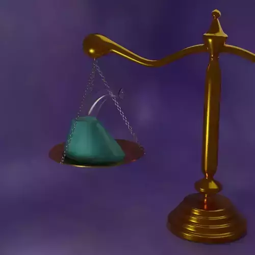 Golden weights with a vial