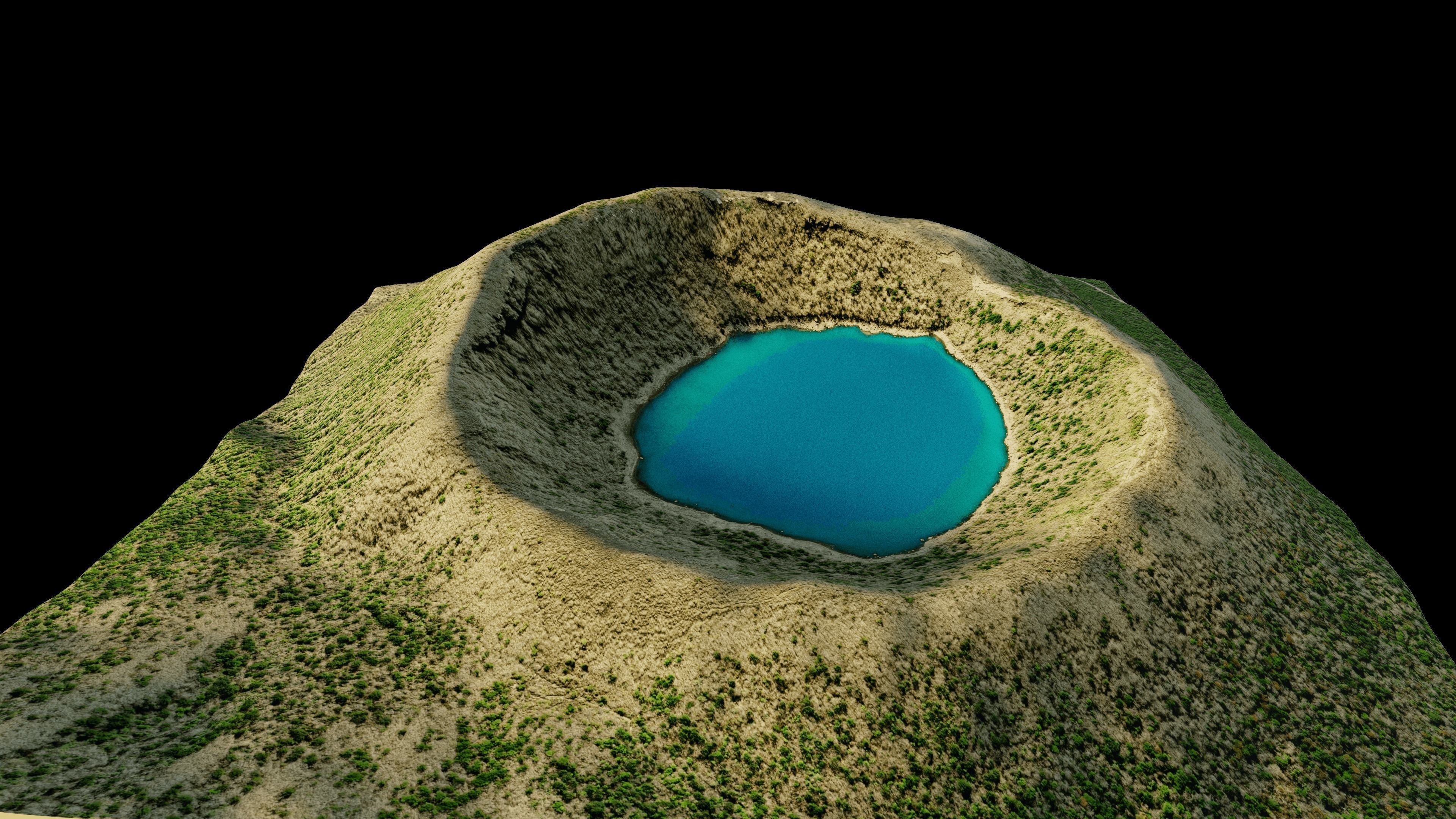 Onami-ike Crater Lake 3d model terrain Low-poly 3D model_5