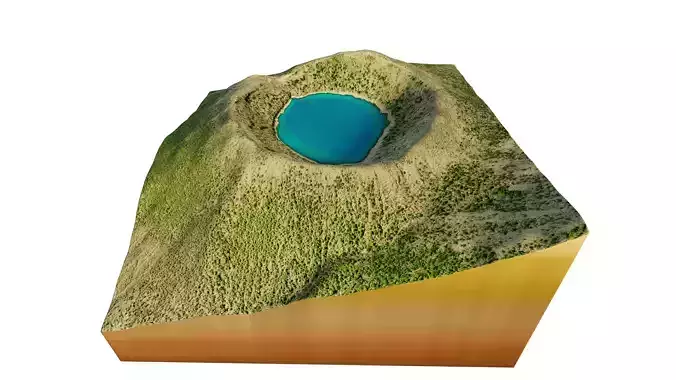 Onami-ike Crater Lake 3d model terrain