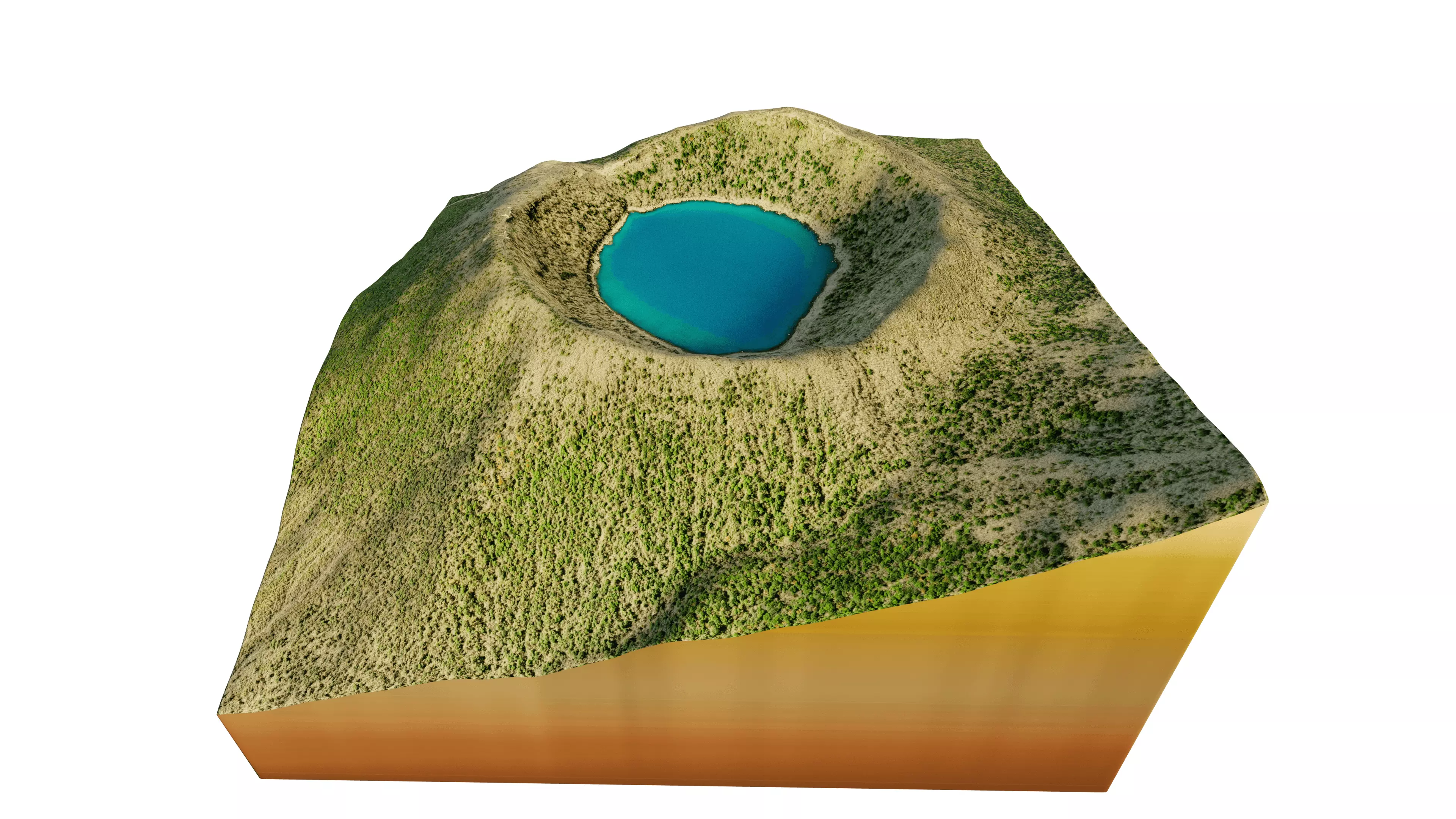 Onami-ike Crater Lake 3d model terrain Low-poly 3D model_0