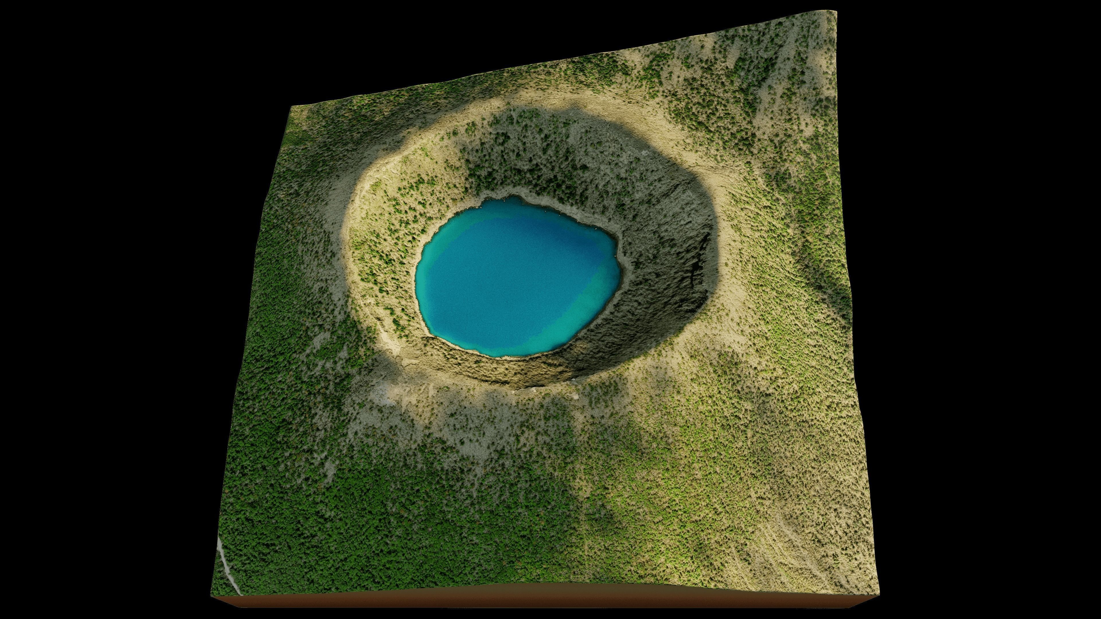 Onami-ike Crater Lake 3d model terrain Low-poly 3D model_3