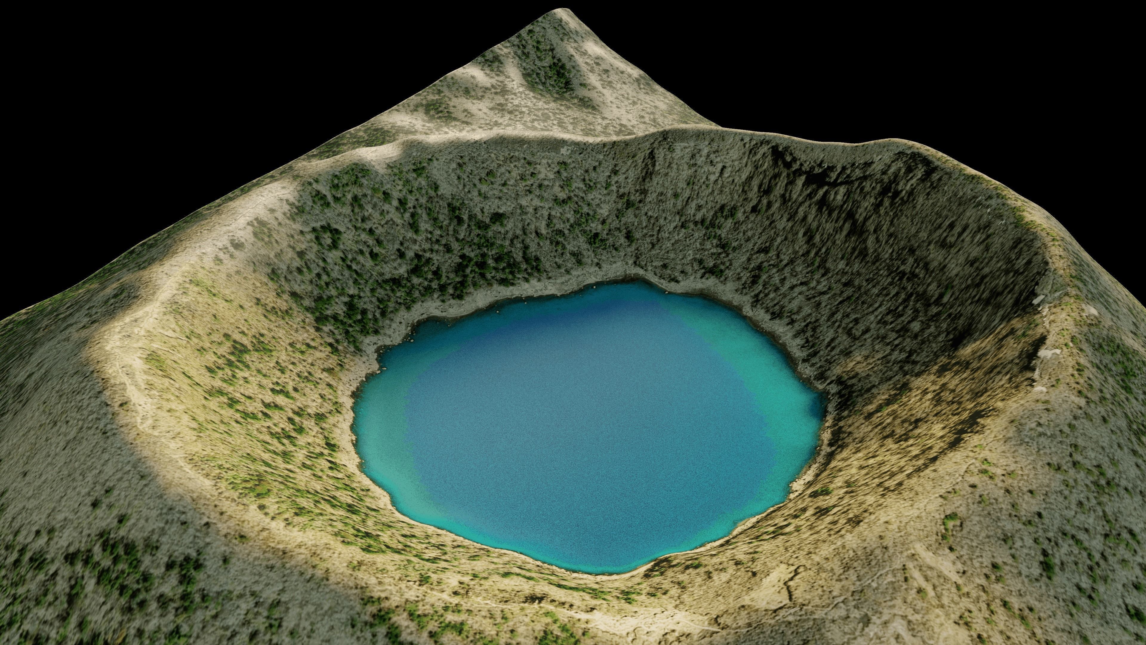 Onami-ike Crater Lake 3d model terrain Low-poly 3D model_7