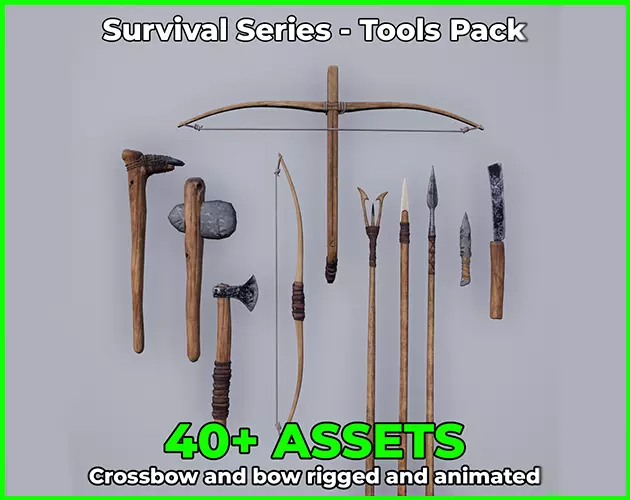 Survival Series - Tools and Weapons Low-poly 3D model