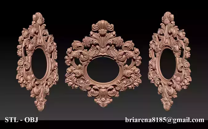   Classical carved frame 3D print model